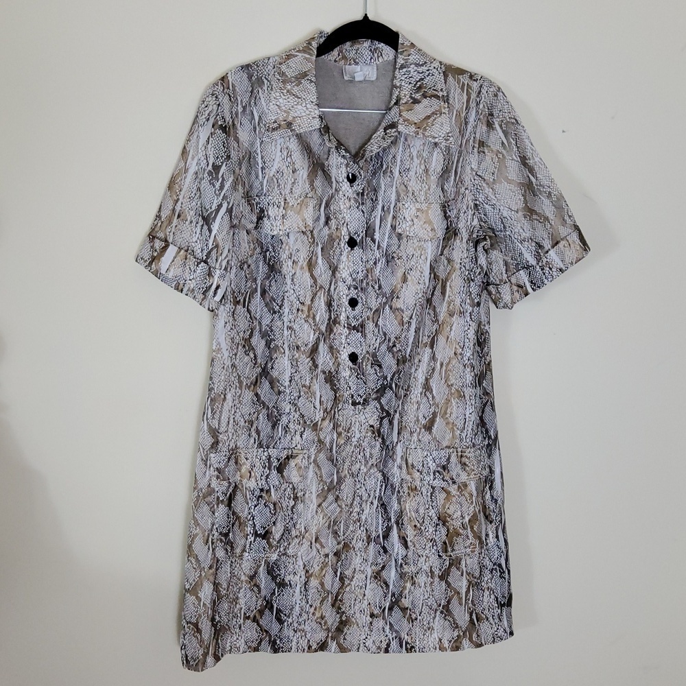 Alberto Makali Snake Print Shirt Dress Size 12